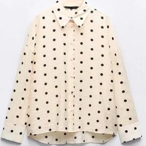 Zara Polka Dot Cream Shirt